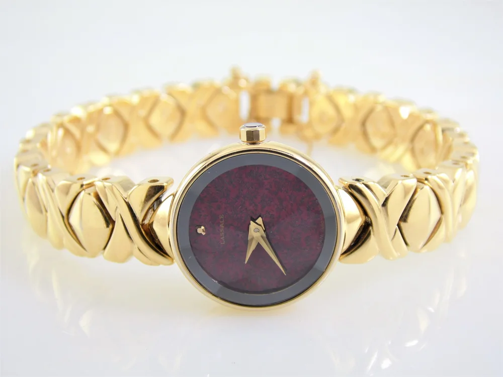 Rare Vintage Womens Ladies Gold Genuine Authentic Lassale CZG102